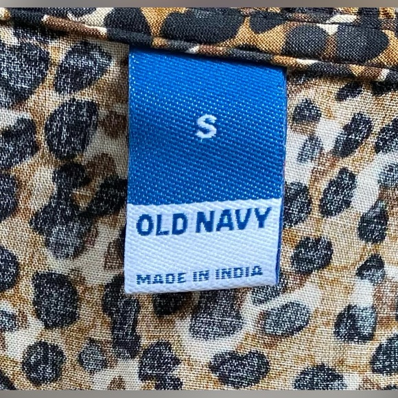 Old Navy Women's Rebel Ruffle Brown Animal Print Mini Dress w/Pockets Size S NWT - Picture 6 of 11